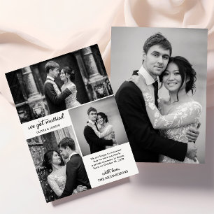 Modern Three Photo Elopement Announcement
