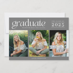 Modern Three Photo High School Graduation