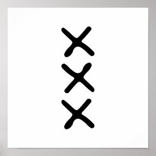 Modern Three X Monochrome Minimalist Nordic Poster