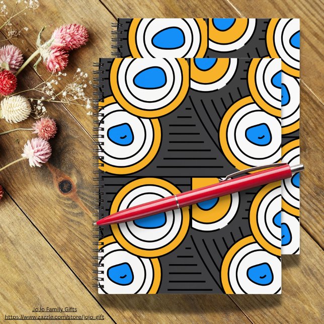 Modern Tibet abstract pattern in black blue Notebook (Creator Uploaded)