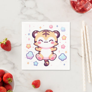 Modern Tiger Baby Shower Napkin