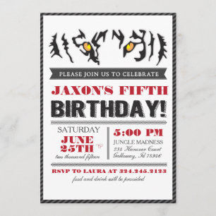 Modern Tiger Eyes Birthday Invitation