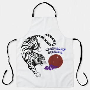Modern Tiger Graphic Art Apron