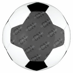 Modern Tiled Dark Grey Monogrammed Name/other Text Soccer Ball