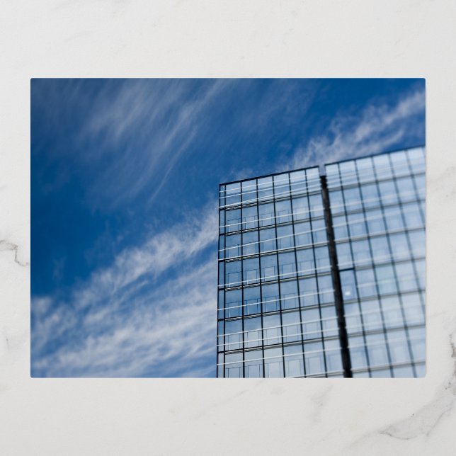 Modern tilt-shift architecture  foil holiday postcard (Front)