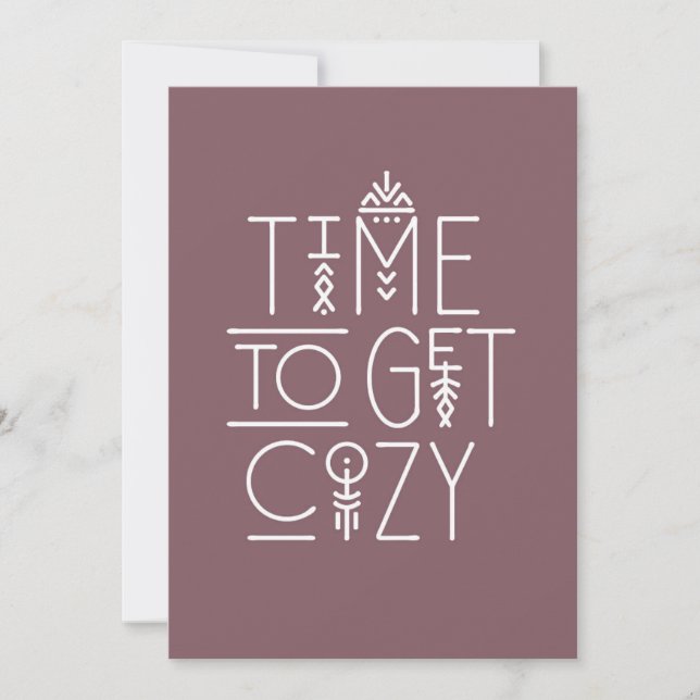 Modern Time to Get Cosy Design Card (Front)