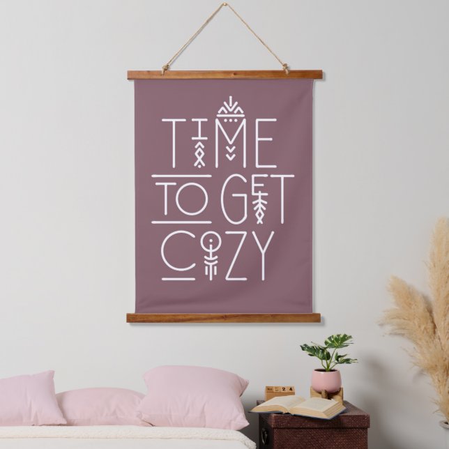 Modern Time to Get Cosy Design Hanging Tapestry (Bedroom)