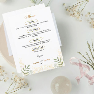 Modern Timeless Elegant Gold Simple Sage Green   Menu