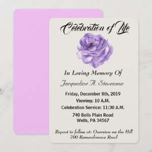 Modern Timeless Minimalist Celebration of Life  Invitation