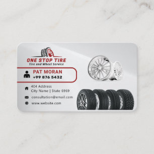 Modern Tire Services Silver Business Card