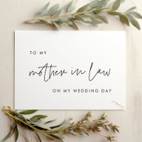 Modern To my mother-in-law on my wedding day card