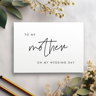 Modern To my mother on my wedding day card