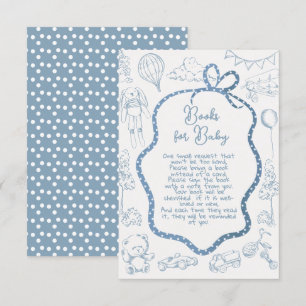Modern Toile de Jouy Books for Baby Invitation