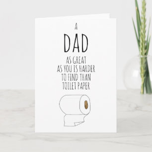 Modern toilet paper Fathers day trendy typography Card