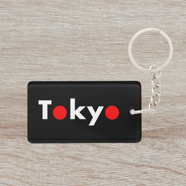 Modern Tokyo Japan Red Dots Dark Colour Key Ring (Creator Uploaded)