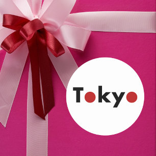 Modern Tokyo Japan Red Dots Light-Color Classic Round Sticker
