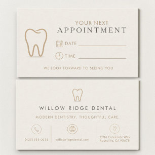 Modern Tooth Dental Dentist Office Appointment Business Card