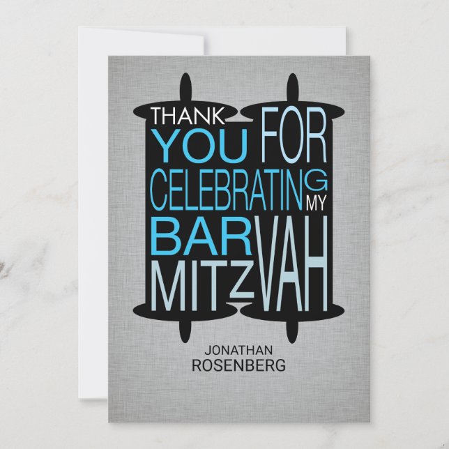 Modern Torah Thank You Grey and Blue (Front)