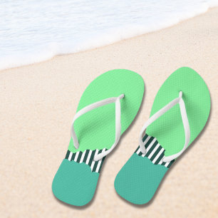 Modern Torn Stripes Green Layered Jandals