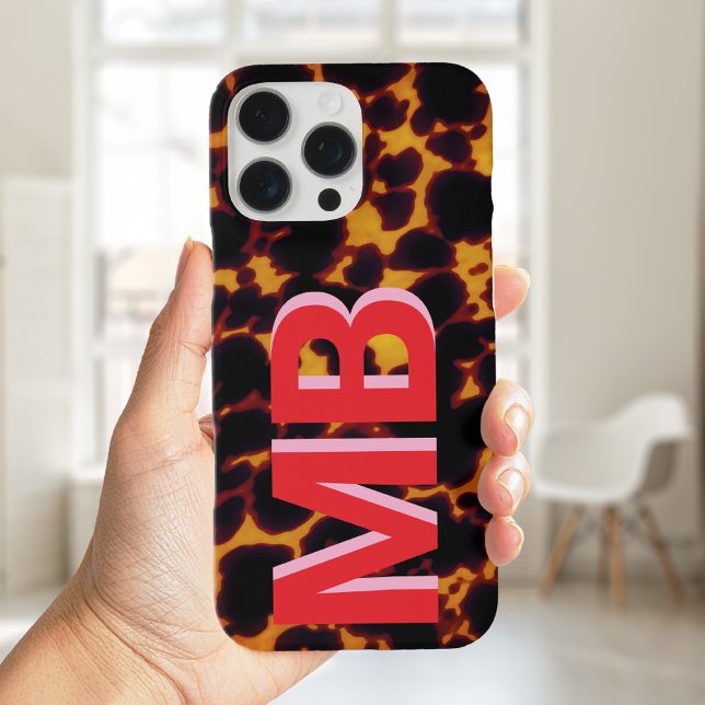 Modern Tortoiseshell Monogram Case-Mate iPhone Case (Creator Uploaded)
