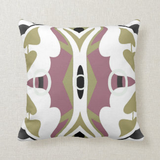 Modern Touch on White/Black/Mauve/Green Cushion