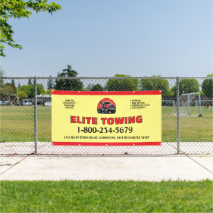 Modern Tow Truck Service Outdoor Marketing Banner