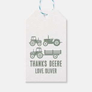 Modern Tractor Birthday Party Favour Gift Tags