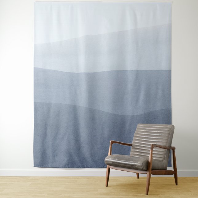 Modern Tranquil Grey To White Gradient 5 Tapestry (In Situ)