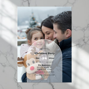 Modern Transparent Arch Overlay Christmas Party Invitation