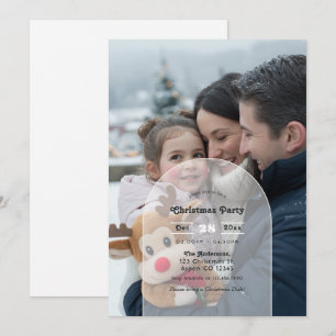Modern Transparent Arch Overlay Christmas Party Invitation