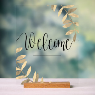 Modern Transparent Welcome Acrylic Sign