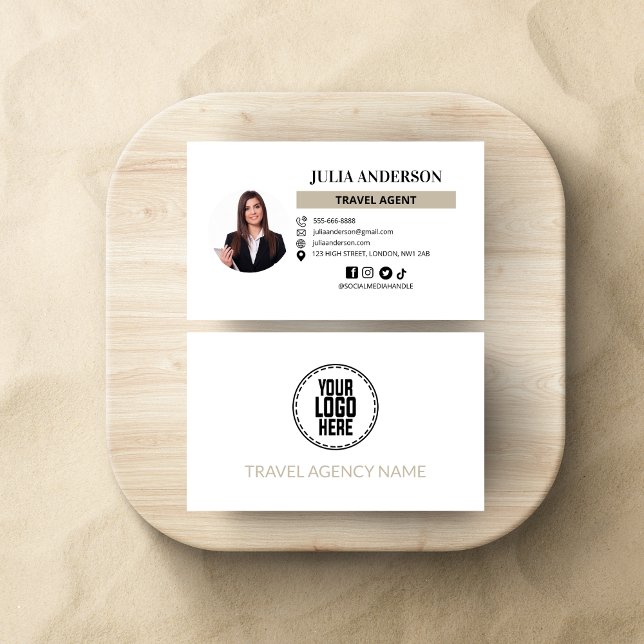 Modern Travel Agency Minimal Travel Agent Custom Business Card (Creator Uploaded)