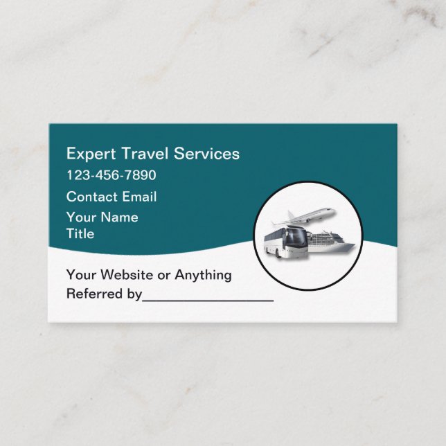 Modern Travel Agent And Advisor Business Card (Front)