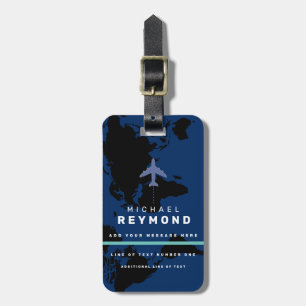 Modern Travel Bag Tag with custom Name