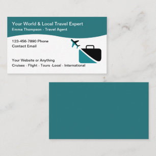 Modern Travel Expert Agent Broker Business Card