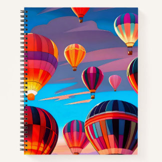 Modern Travel Hot Air Balloon Sky Festival Notebook