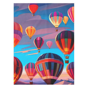 Modern Travel Hot Air Balloon Sky Festival Tablecloth