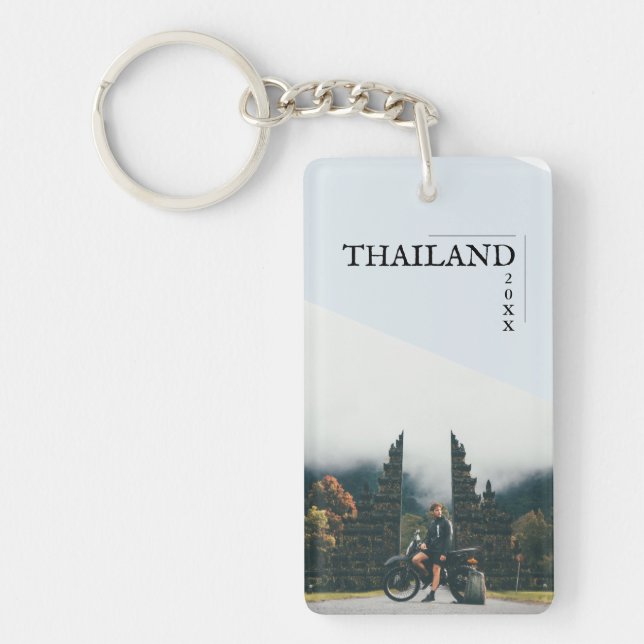 Modern Travel Keepsake Key Ring (Front)