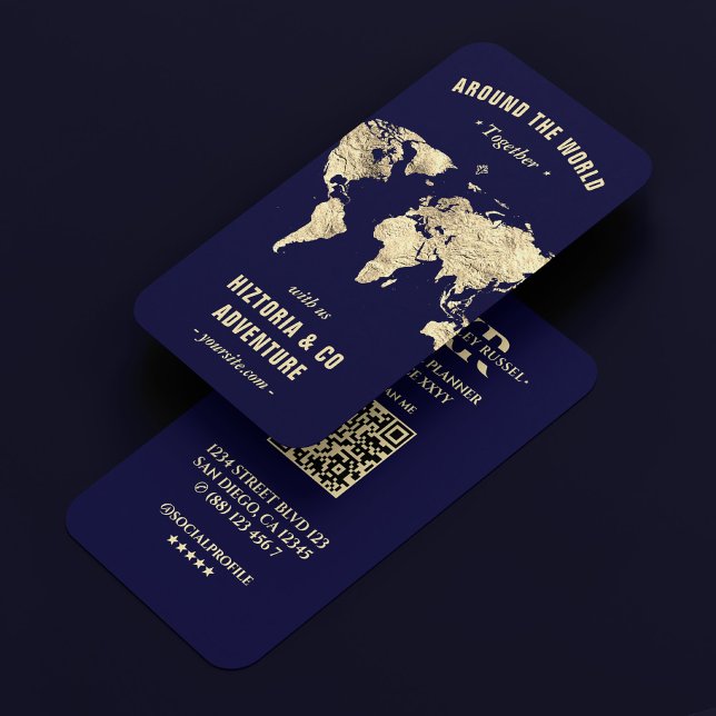 Modern Travel Planner Gold World Map Midnight Blue Business Card (https://www.zazzle.com/modern_travel_planner_gold_world_map_midnight_blue_business_card-256057868347)