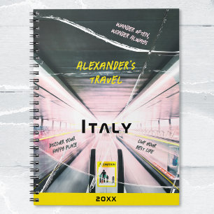 Modern Travel Quotes Your Photo Name Diary  Notebook