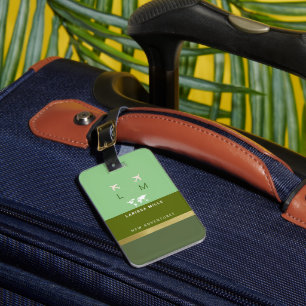 Modern Traveller Monogram Greenish Luggage Tag