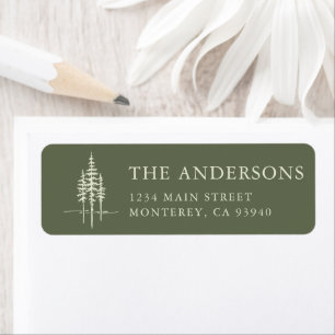 Modern Tree Forest Rustic Wedding Return Address