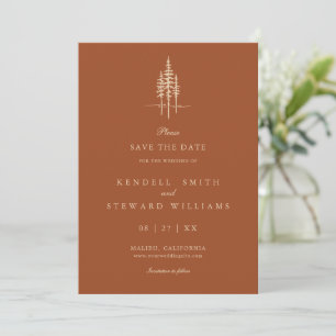Modern Tree Forest Rustic Wedding Save the Date In