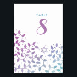 Modern Tree of Life Bat Mitzvah Table Number Card<br><div class="desc">Pretty purple and teal Bat Mitzvah table number cards featuring the Star of David and pretty,  swirling Tree of Life leaves in modern watercolor. Use any number in these!</div>