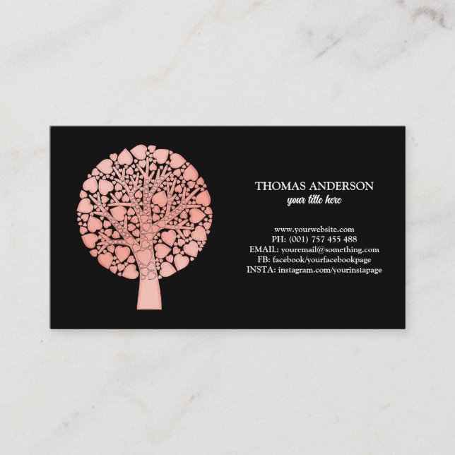 Modern Tree of Life Wellness Life Coach Business Card (Front)