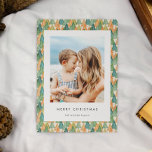 Modern Tree Pattern Merry Christmas Family Photo Holiday Card<br><div class="desc">A modern take on a classic Christmas holidays pattern with this minimalist and simple collection,  to customise with your own text and family picture.</div>