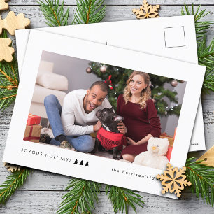 Modern Tree Photo Holiday Postcard