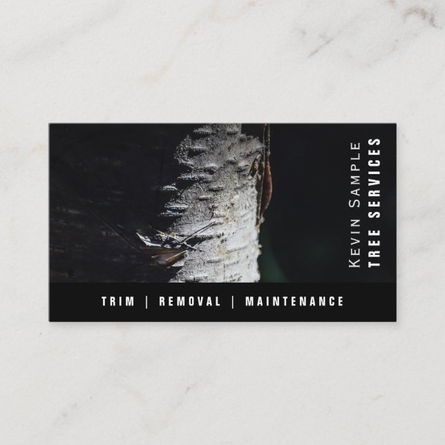 Modern Tree Trimming Removal Service Brand Business Card (Front)