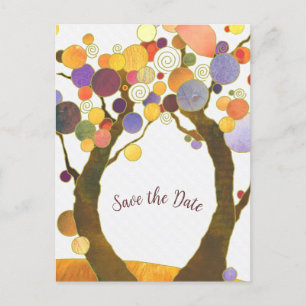 Modern Tree Wedding Save the Date Announcement Postcard