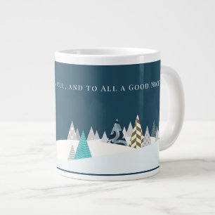 Modern Trees Christmas Landscape Editable Saying Large Coffee Mug